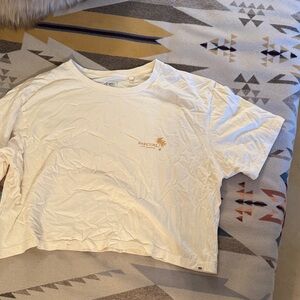 Rip Curl Cream Crop Tee with Gold Logo